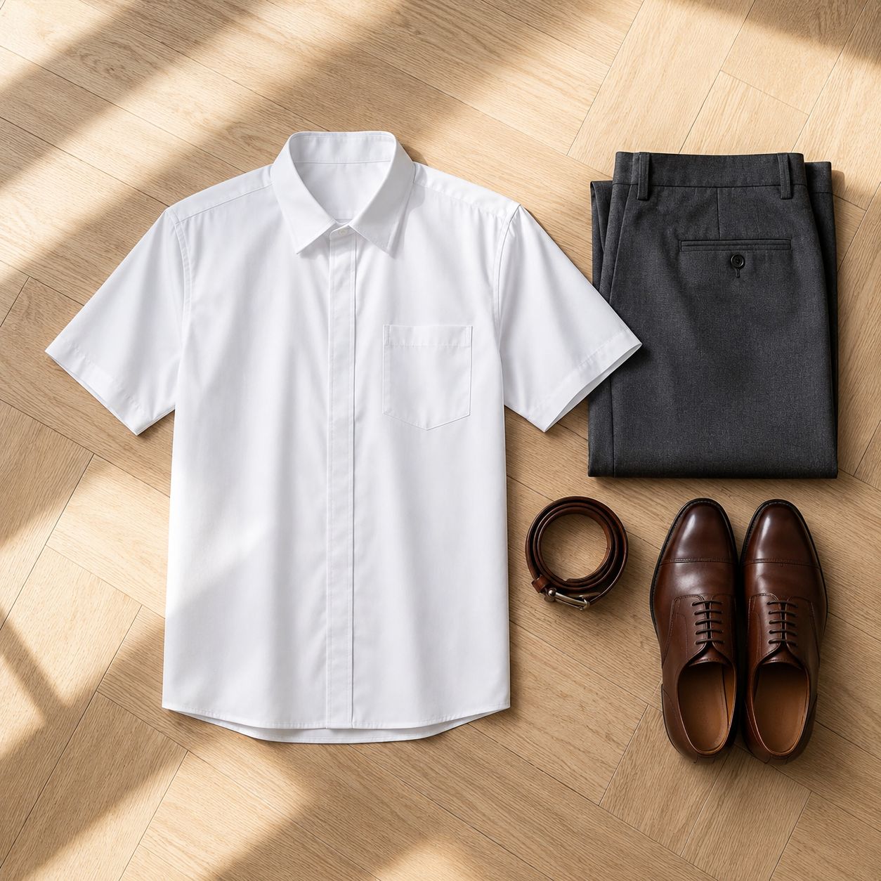 پیراهن آستین کوتاه سفید مردانه مدل Diesel