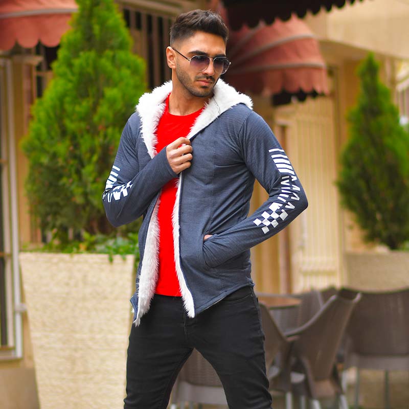 هودي مردانه لبه خز دار مدل ramyar