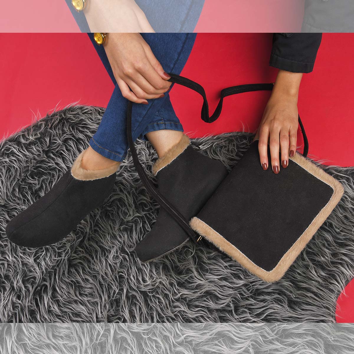 ست کیف و کفش دخترانه ariana مشکی