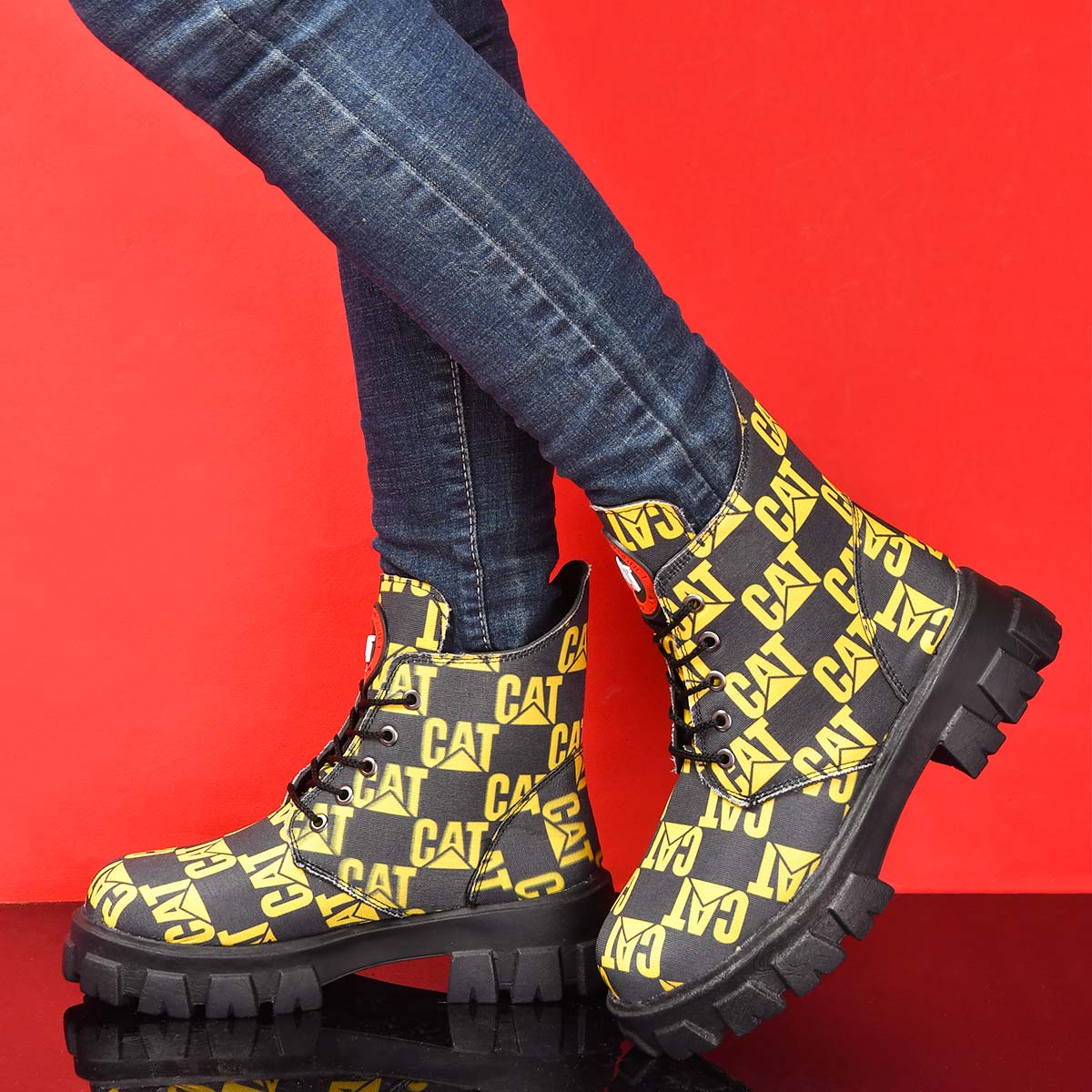 نيم بوت دخترانه طرح cat مدل aftab