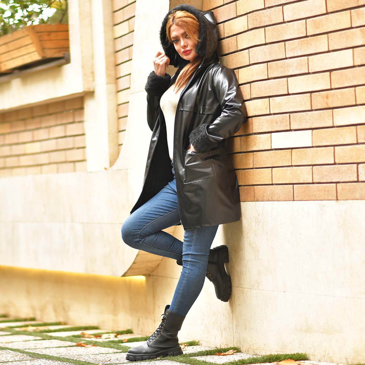 مانتو چرم دخترانه مدل Targol