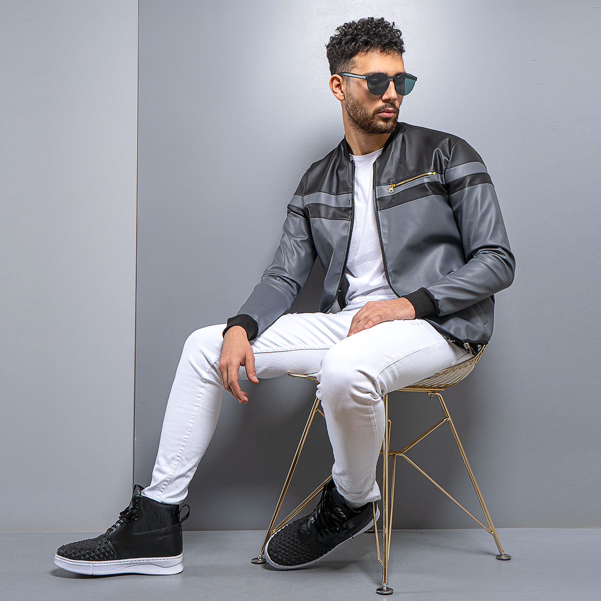 کاپشن مردانه چرم مدل TIAM