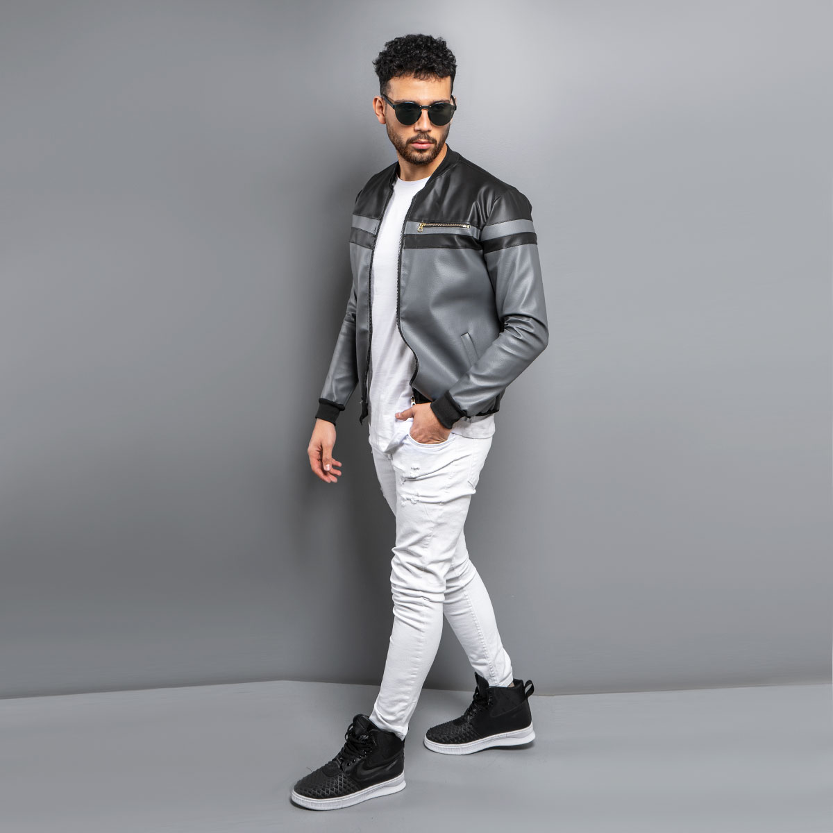 کاپشن مردانه چرم مدل TIAM