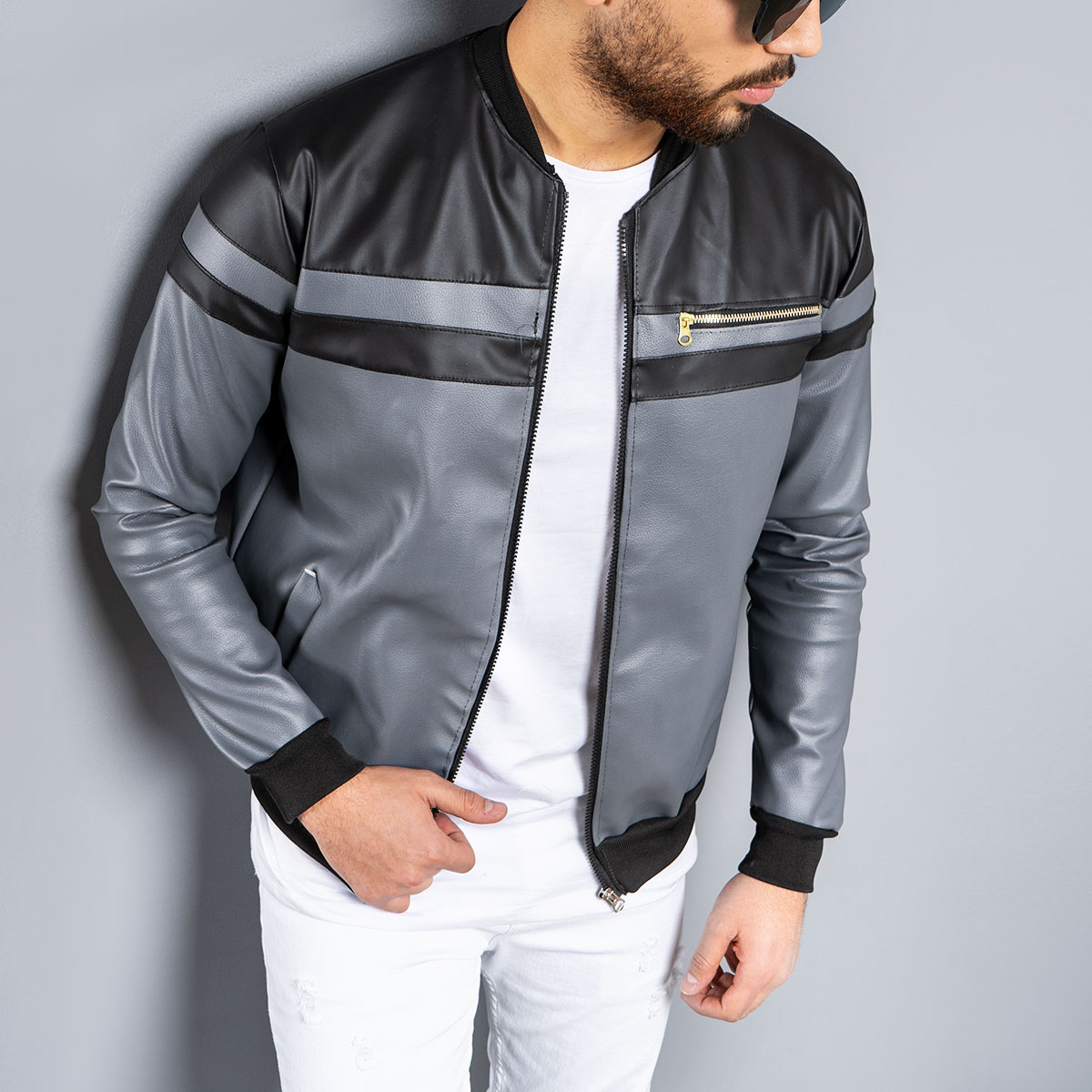 کاپشن مردانه چرم مدل TIAM