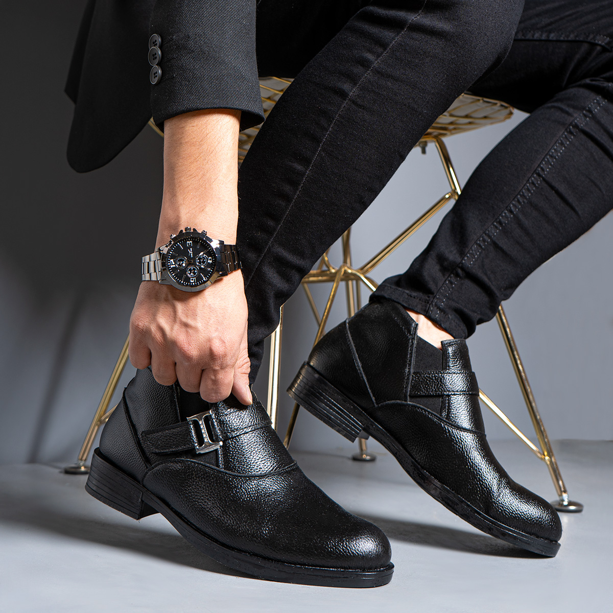 نیم بوت چرم مردانه مدل maral