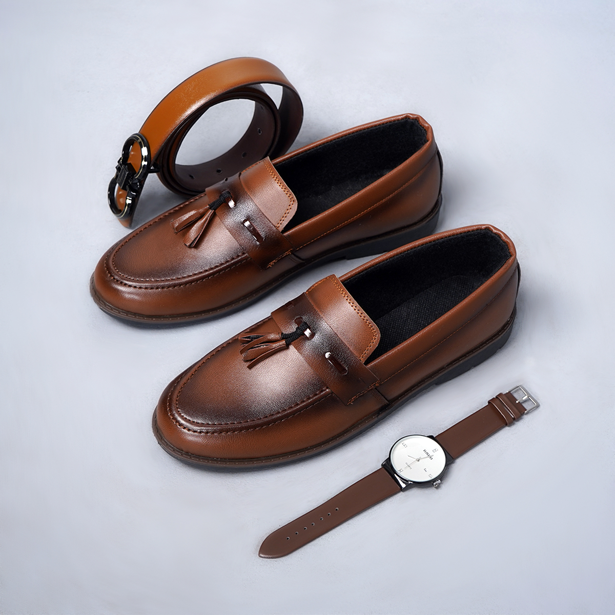 كفش كالج قهوه اي مردانه مدل Parker