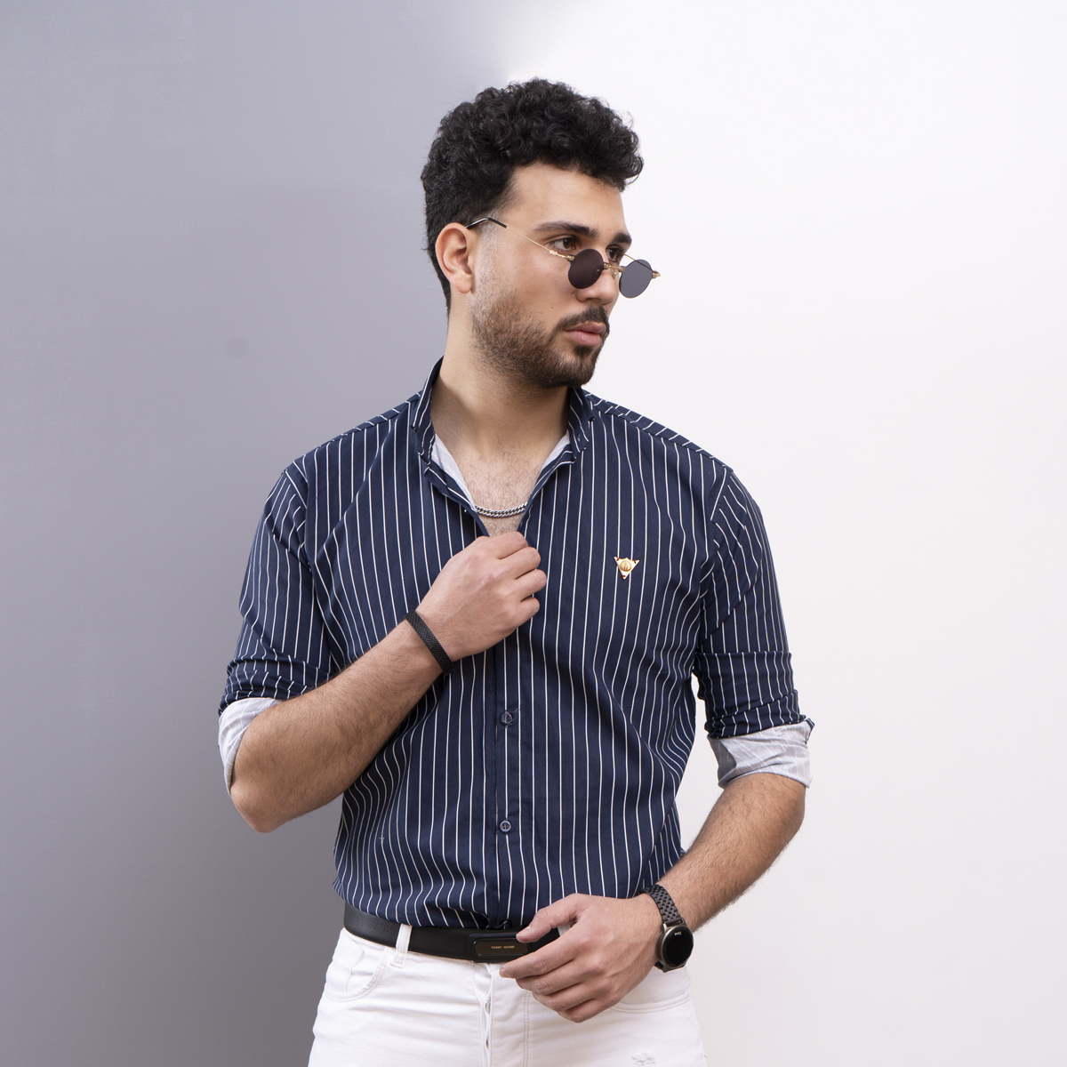 پيراهن مردانه رنگ سرمه اي مدل Nelson