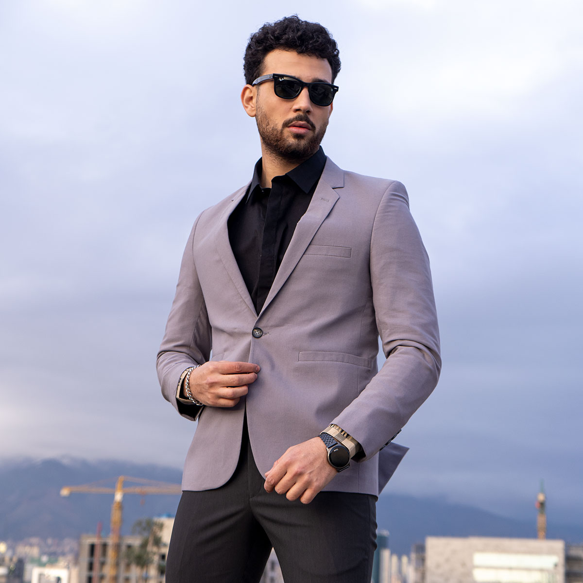 کت تک مردانه رنگ طوسی مدل DANLY