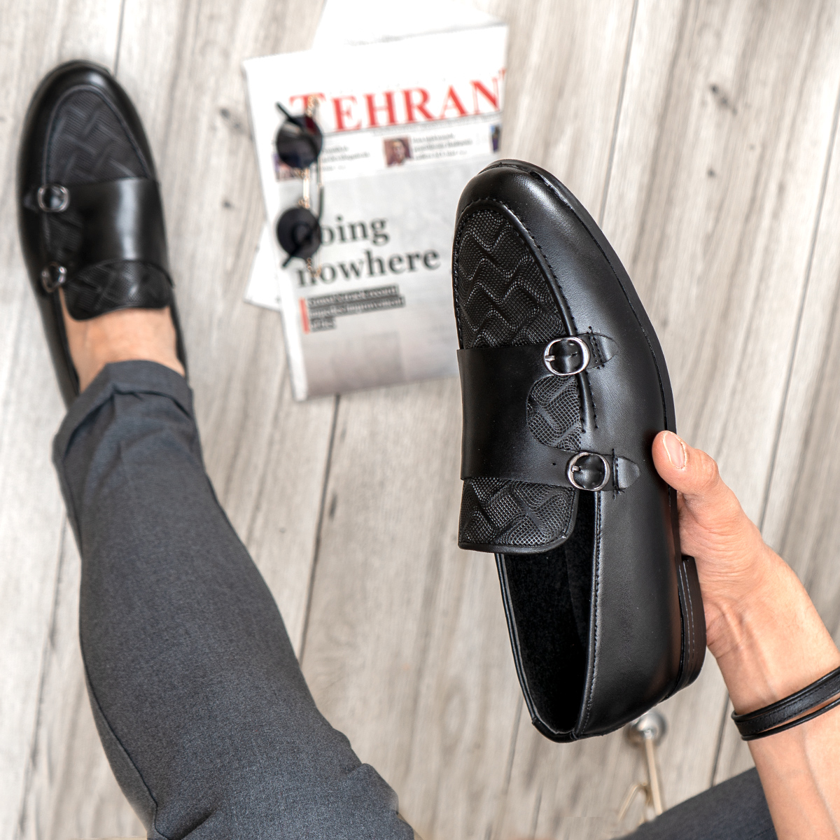 کالج مردانه مشکی طرحدار مدل daniel