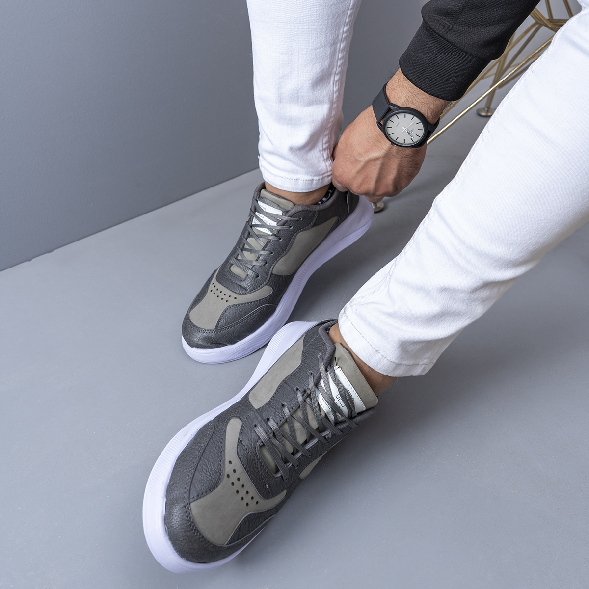 کفش فندی طوسی مردانه مدل Vidash