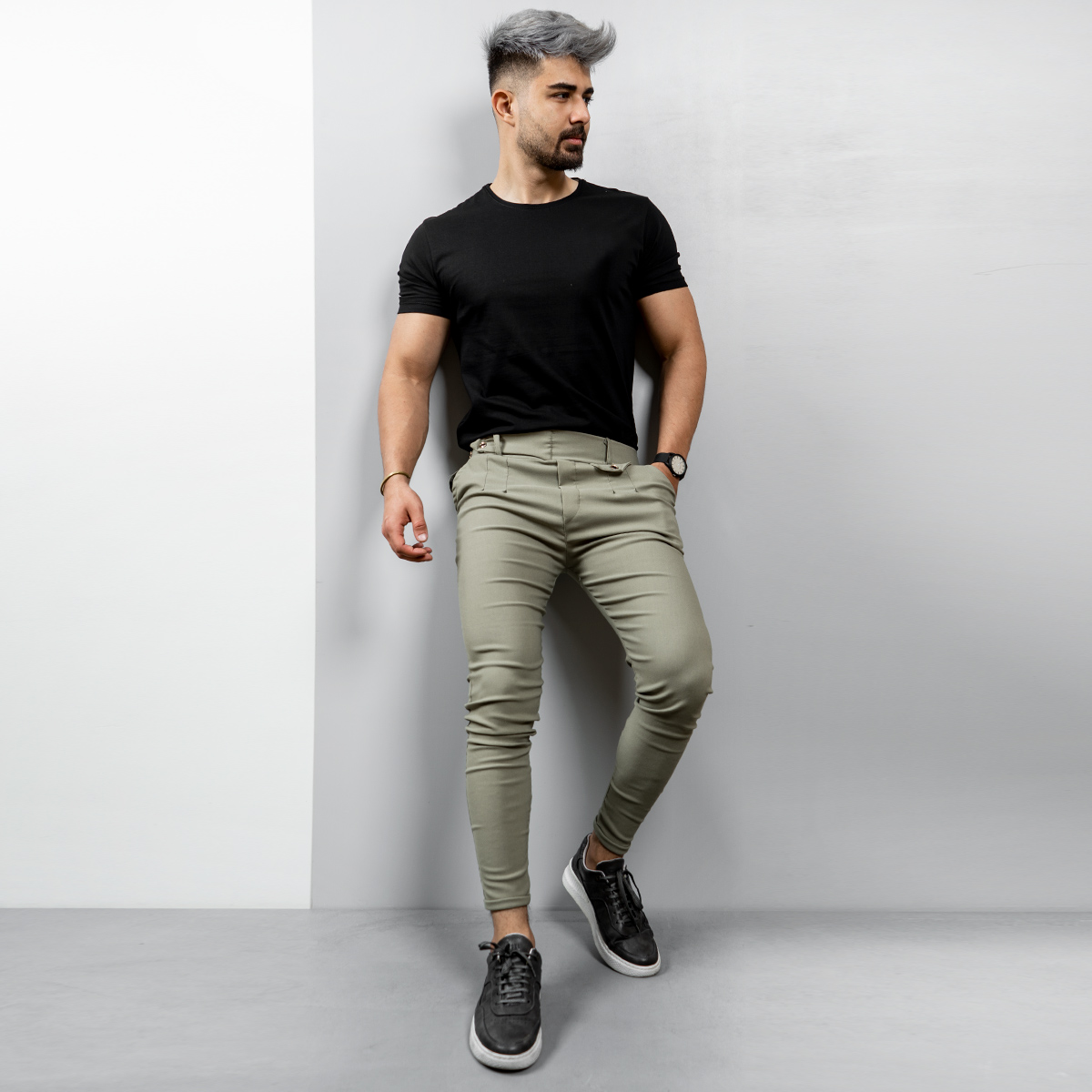 شلوار مردانه سبز مدل Aflak