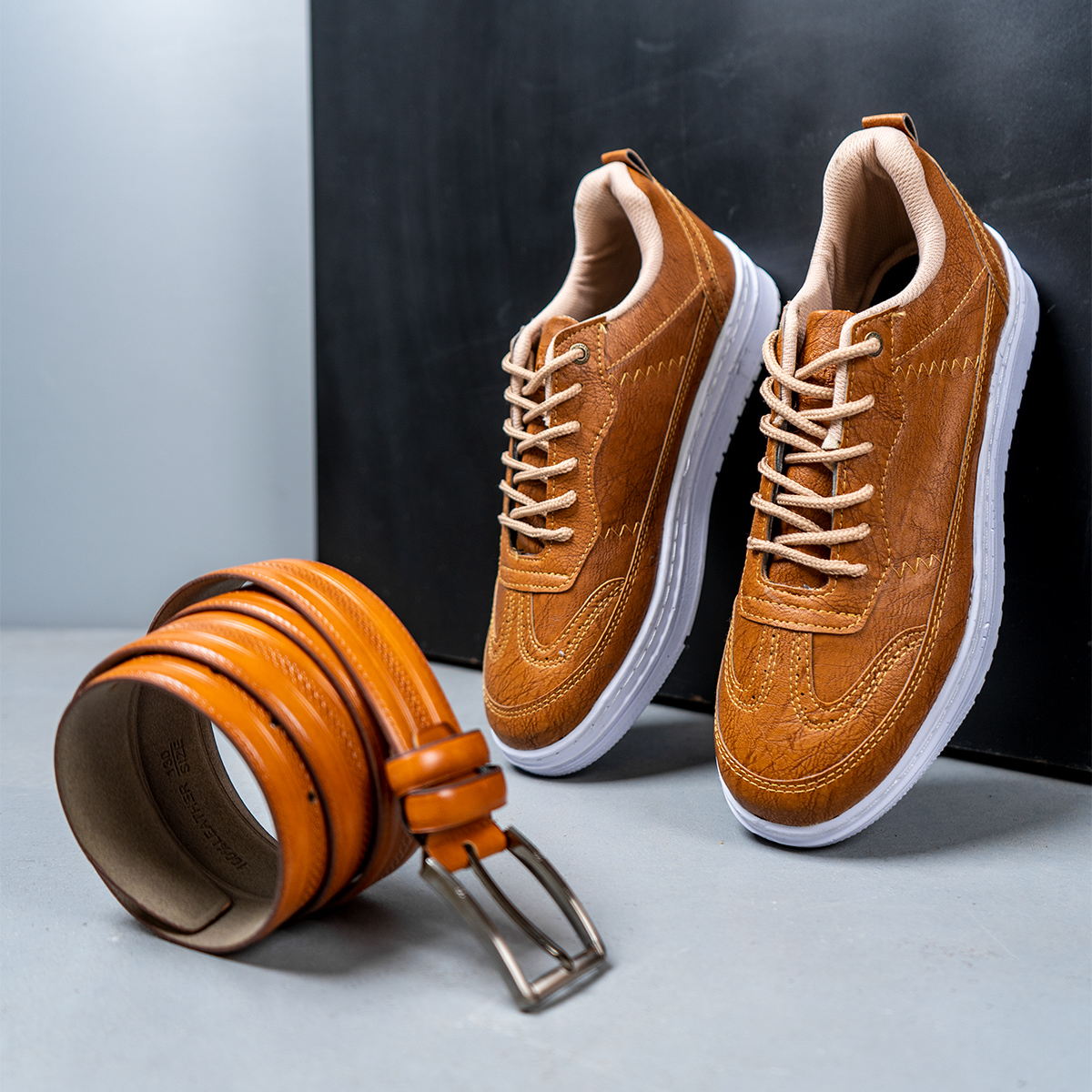 کفش مردانه خردلی مدل WALKER