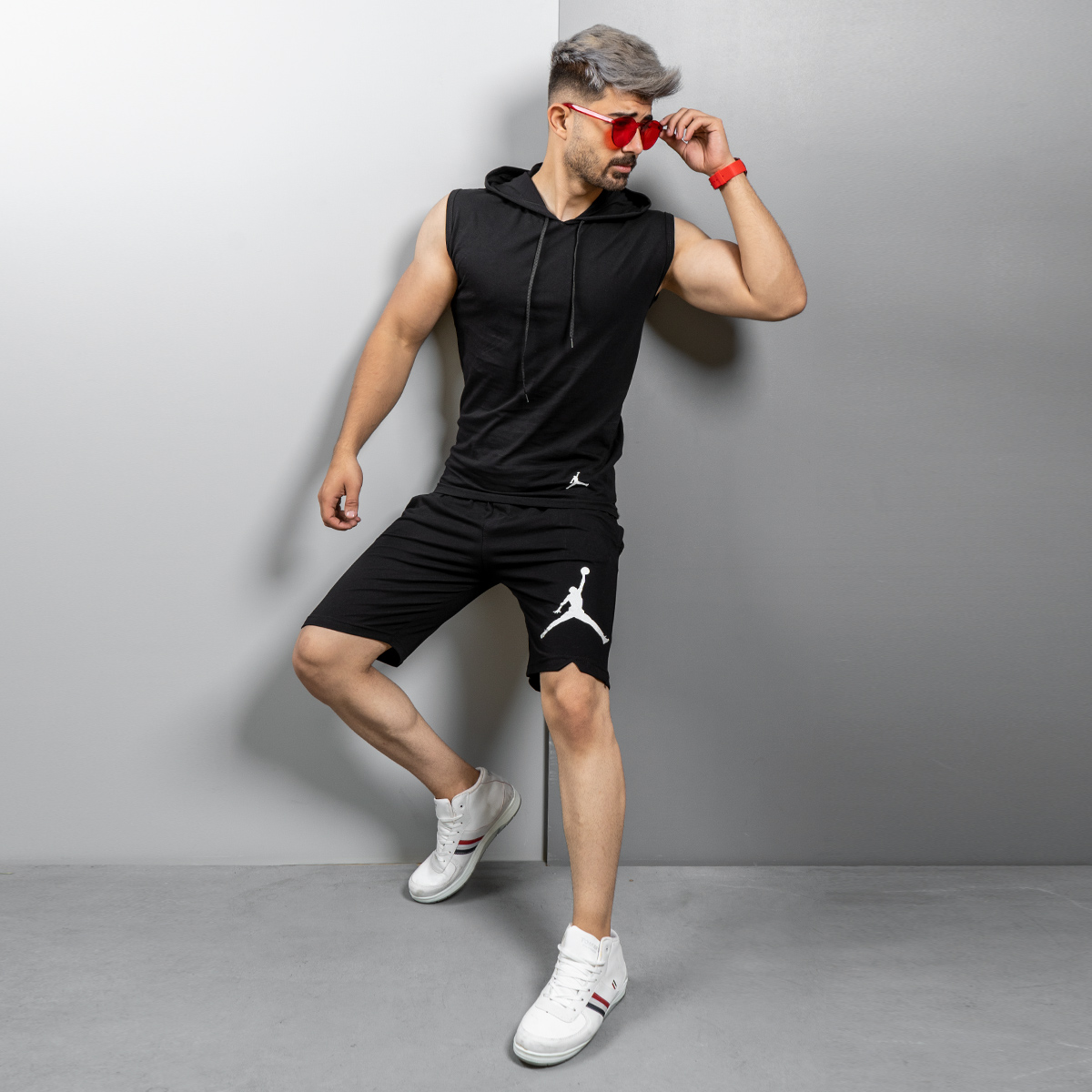 ست رکابی شلوارک جوردن مردانه مدل Sipra