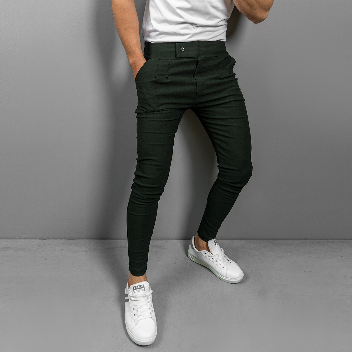 شلوار مردانه سبز یشمی مدل Aflak