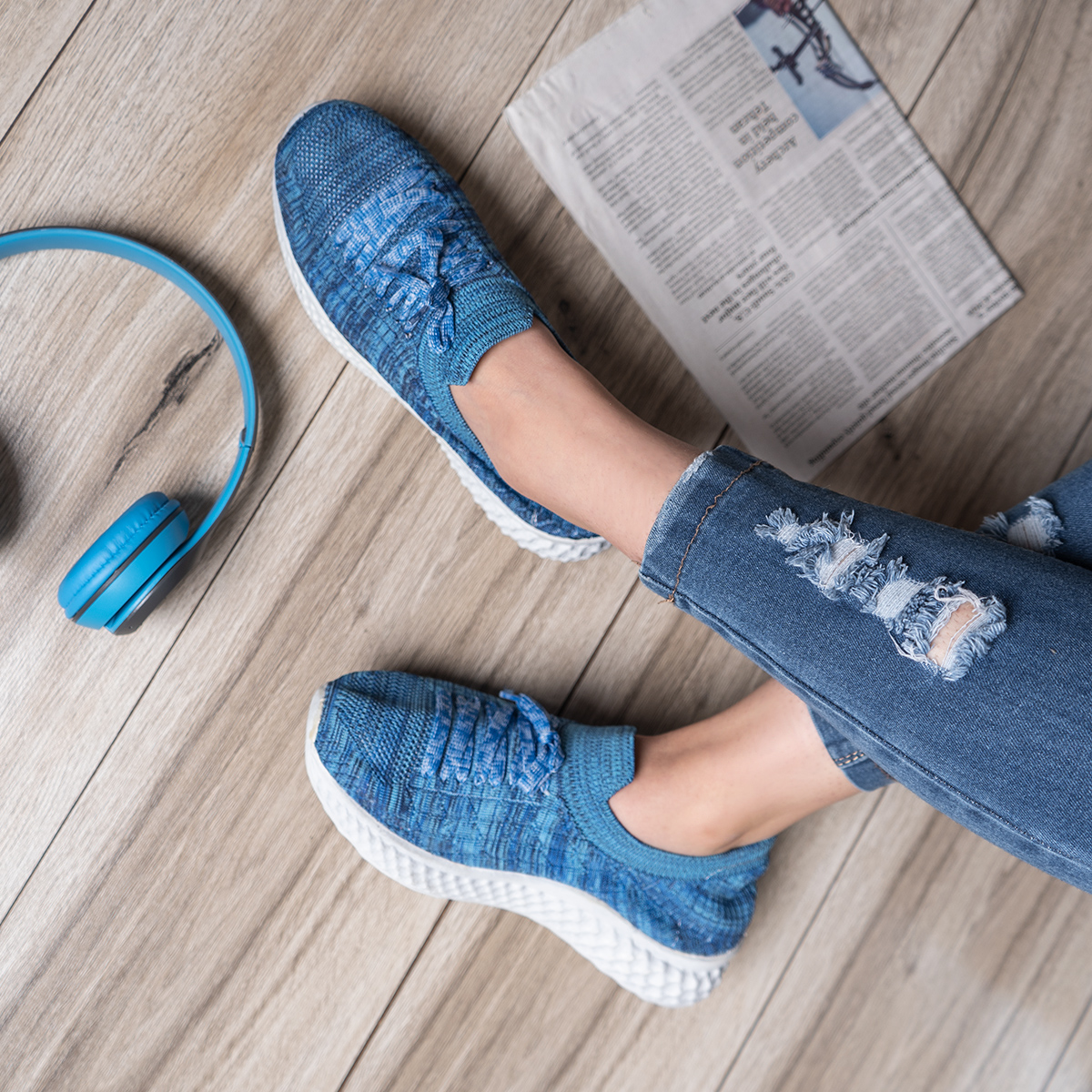 کفش ورزشی زنانه آبی مدل Bela