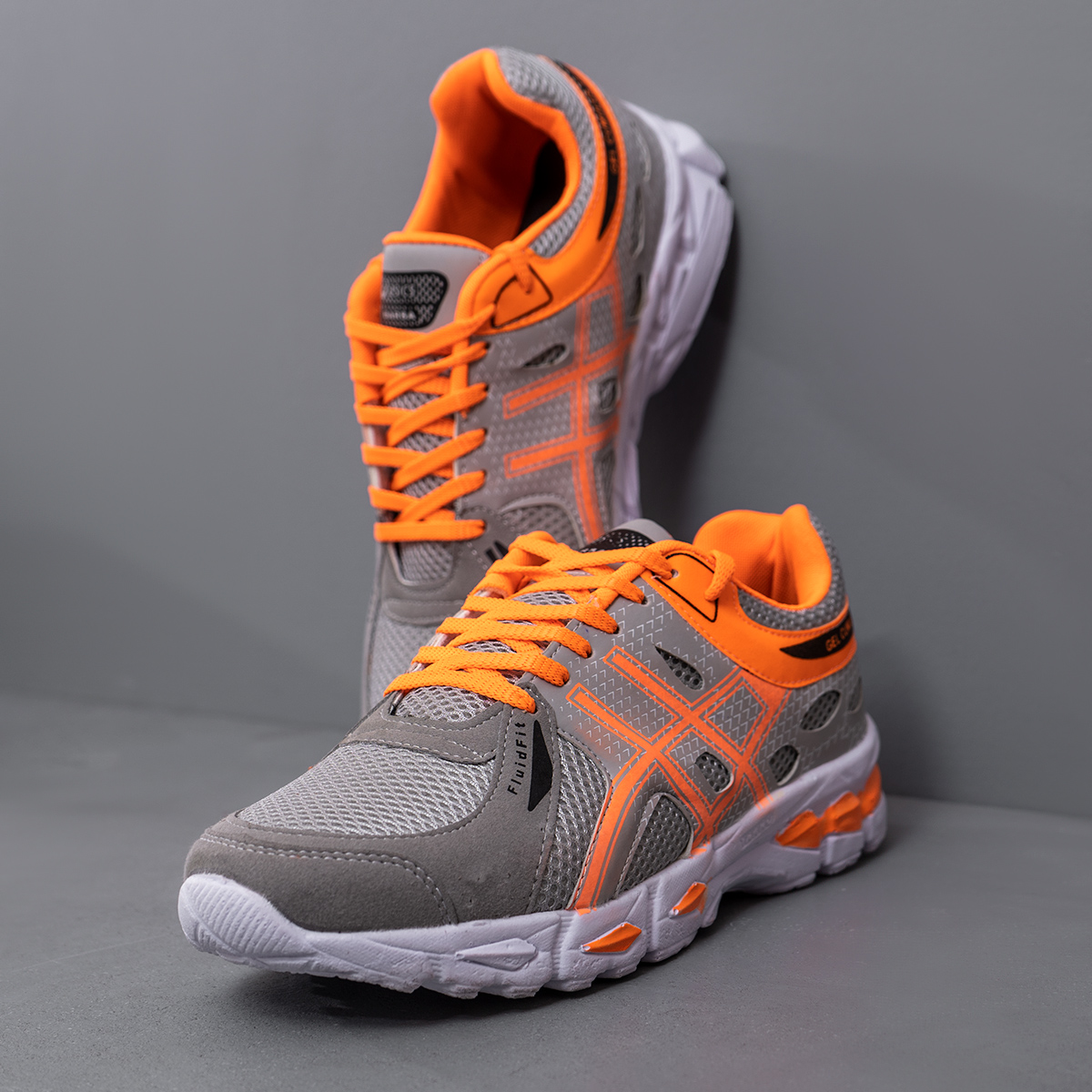 کفش ورزشی اسیکس مردانه طوسی نارنجی مدل kayano