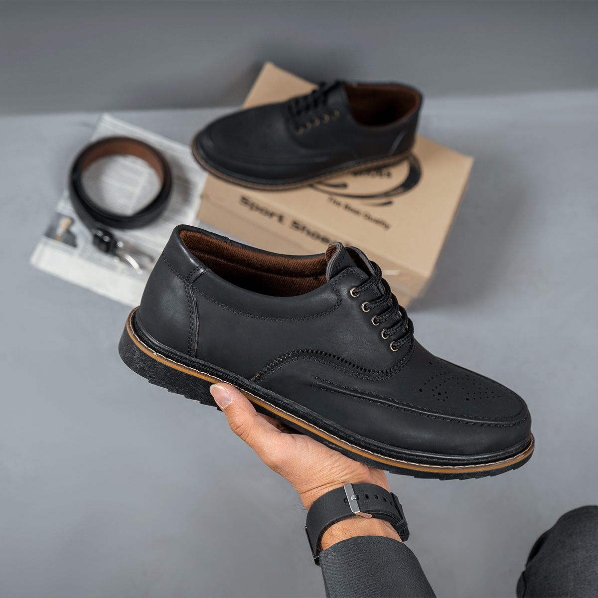 کفش مردانه مشکی مدل sevik