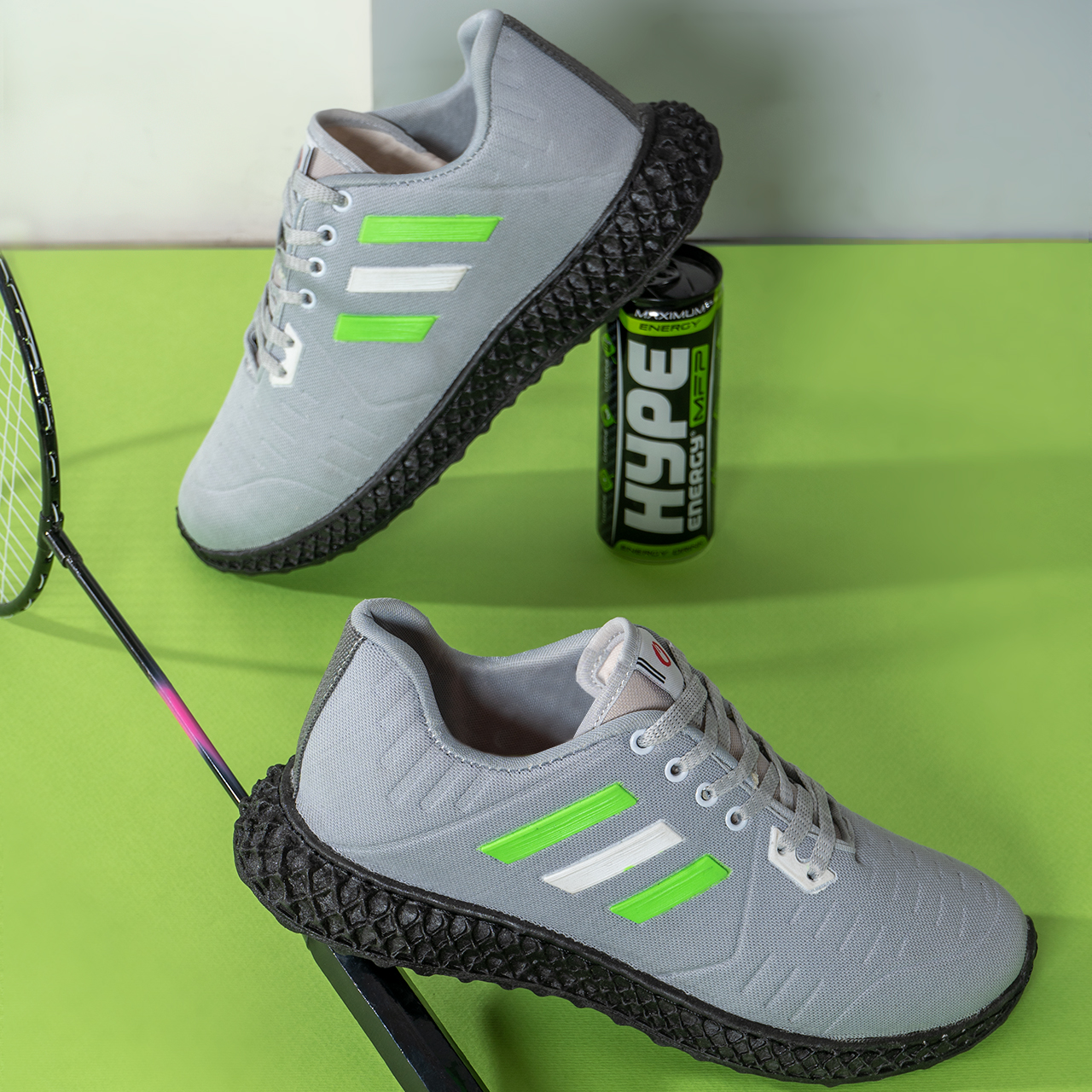 کفش مردانه سه خط طوسی مدل Dayan(T)