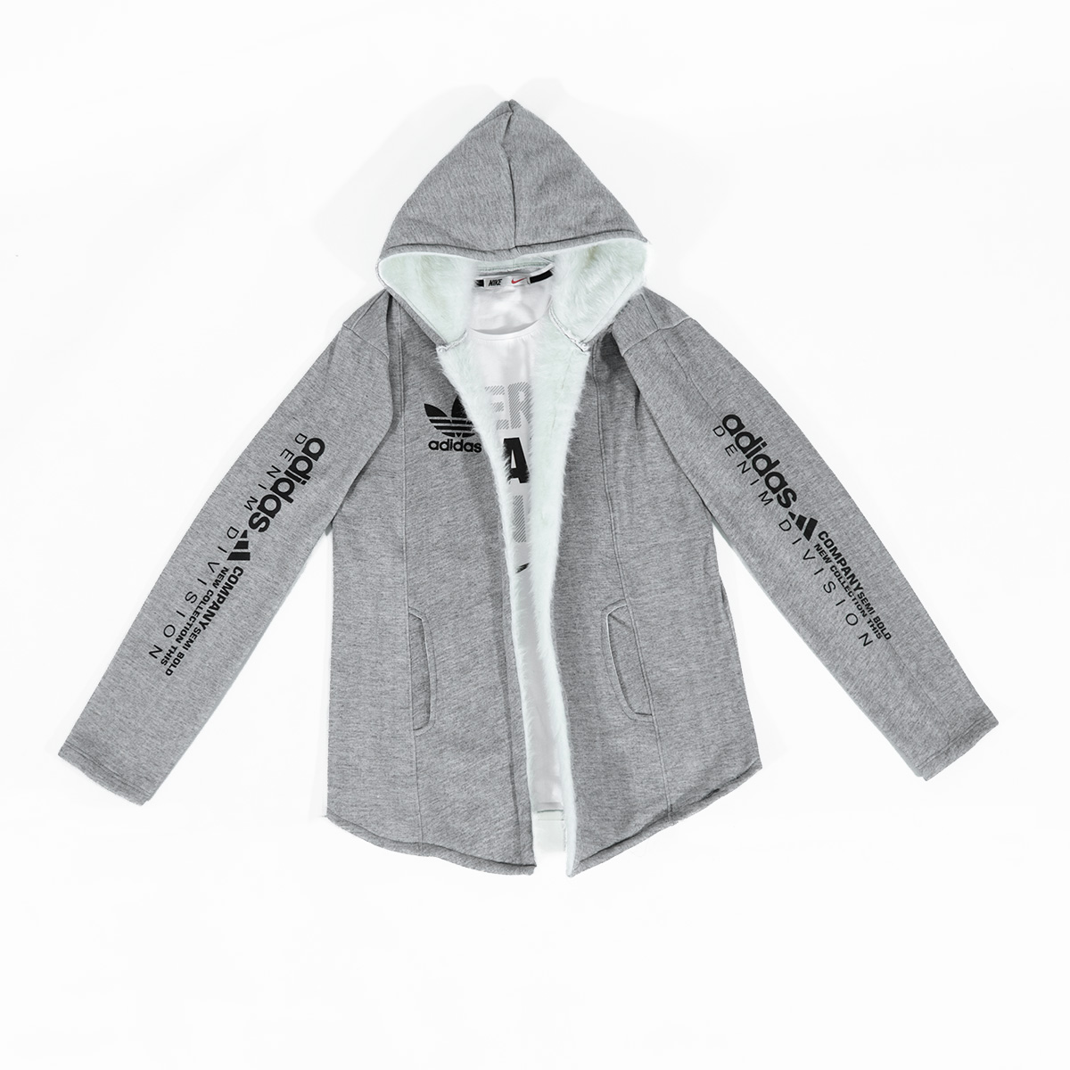 هودی Adidas مردانه طوسی روشن مدل Aran