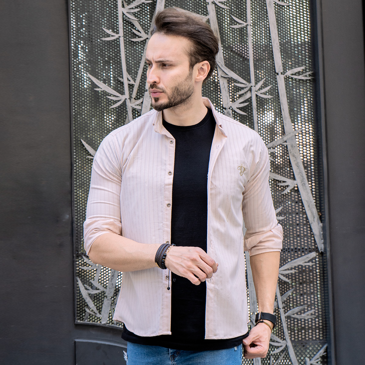 پیراهن مردانه زنبوری برجسته مدل fgm