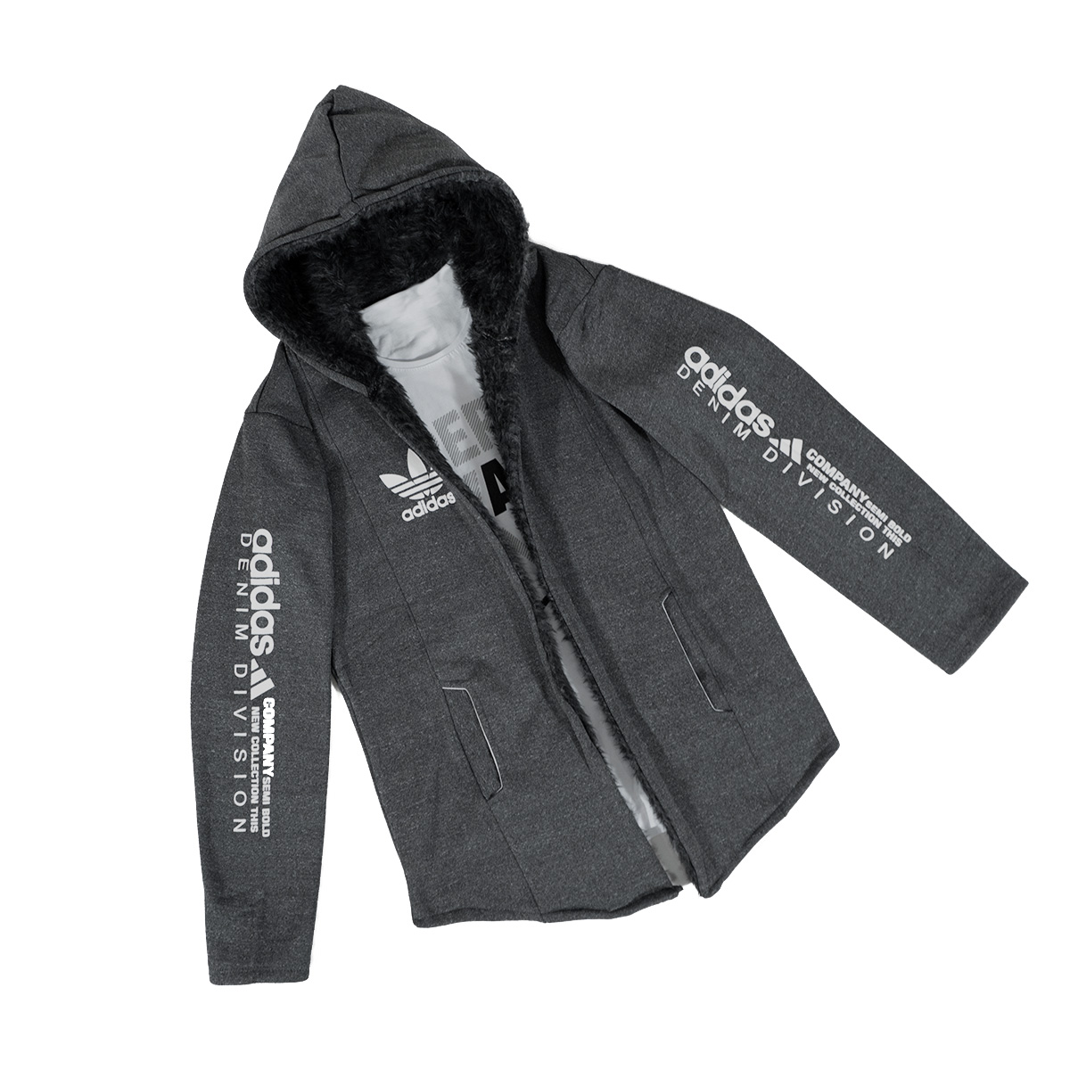 هودی Adidas مردانه طوسی تیره مدل Aran