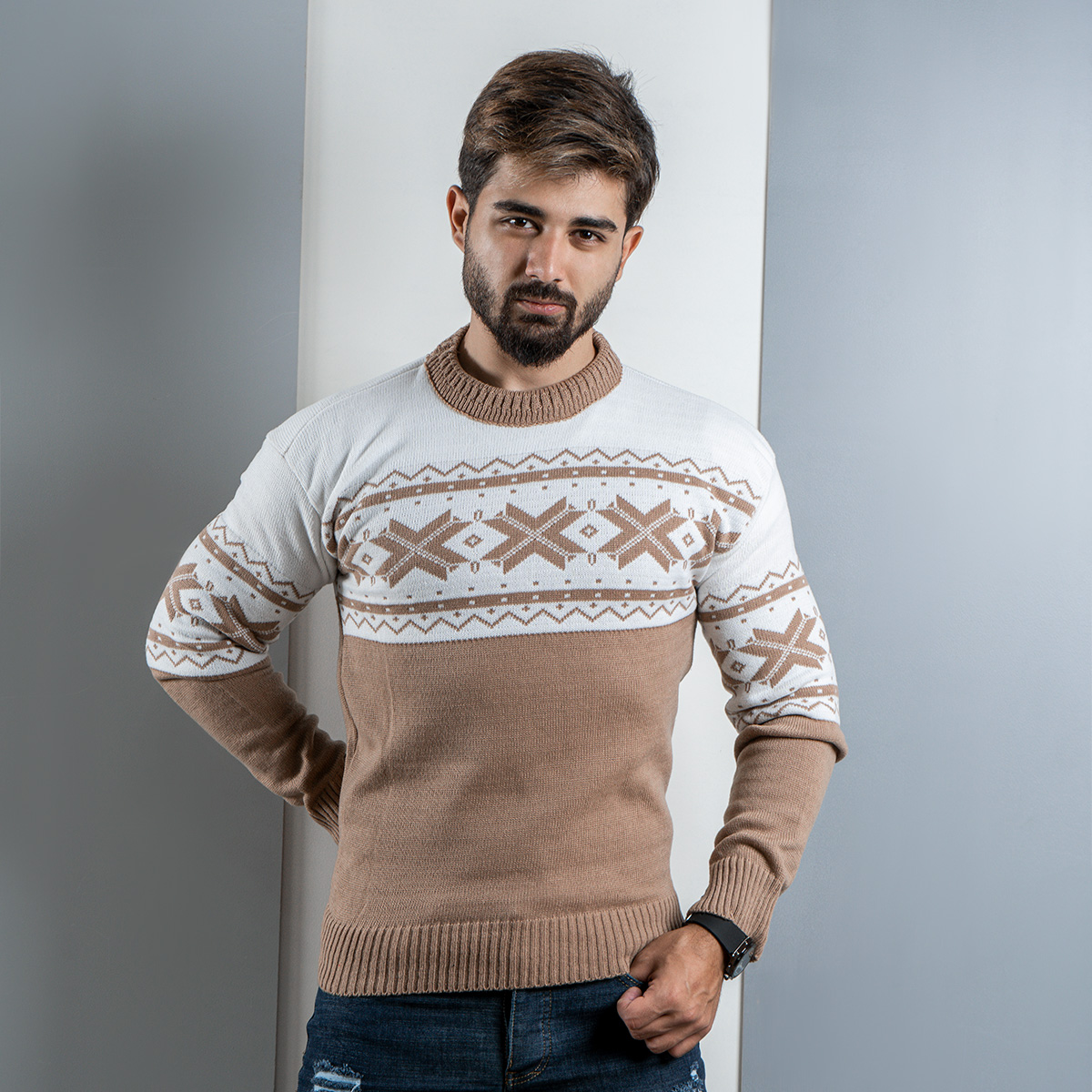 پلیور مردانه (T) کرم مدل Servin