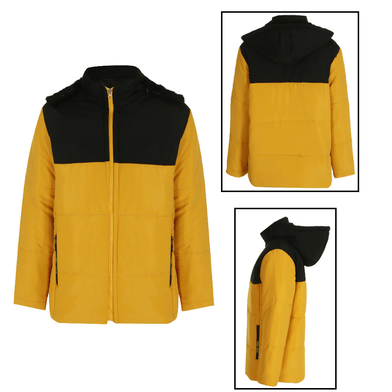 کاپشن دورنگ سرمه ای زرد مردانه مدلAidin