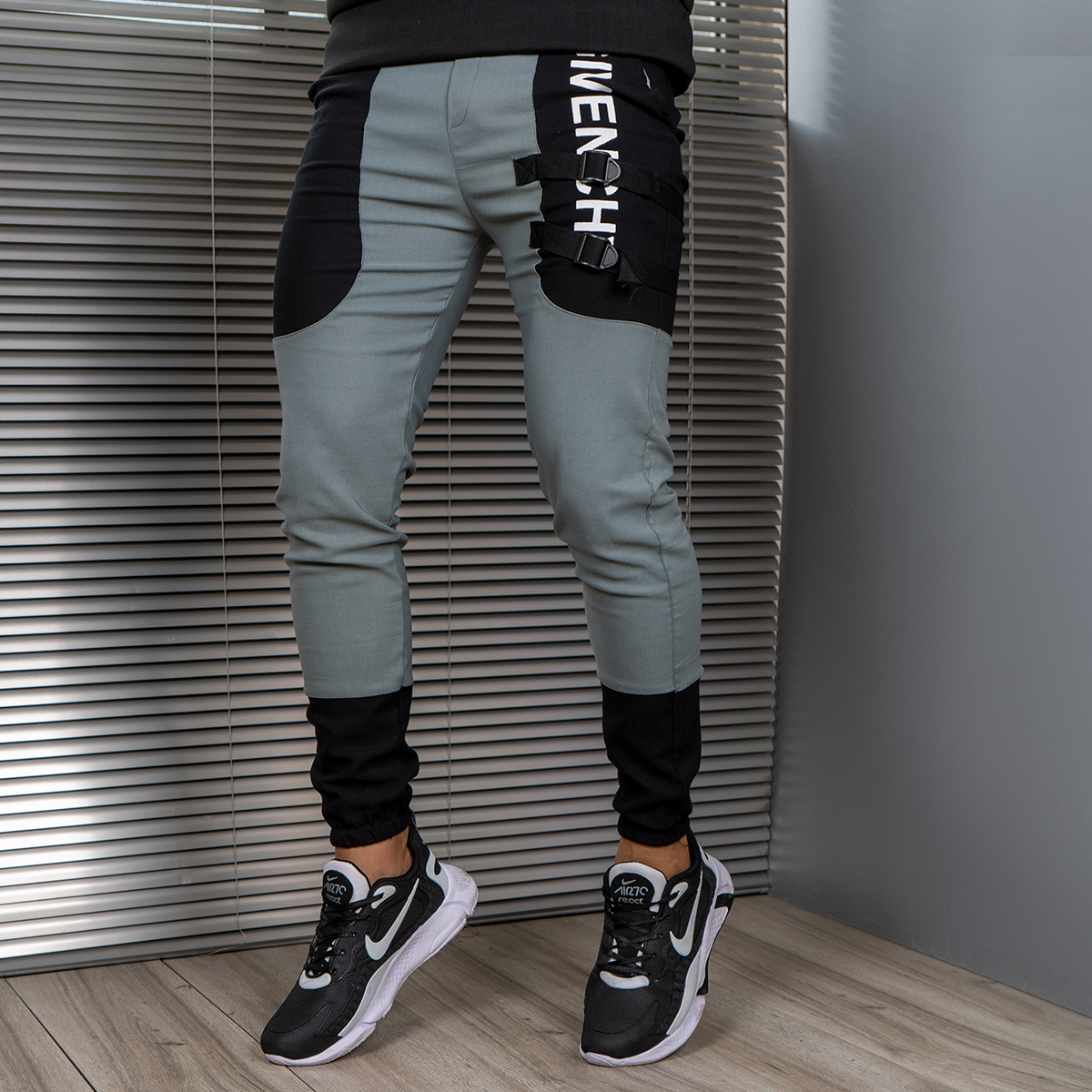 شلوار اسلش مردانه طوسی مشکی مدل Giv