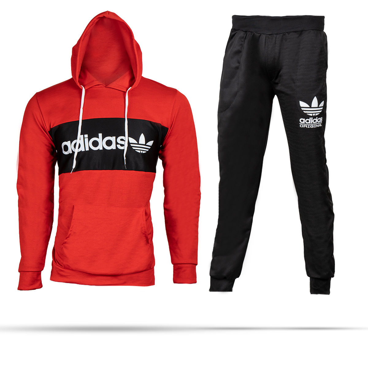 ست هودی شلوار آدیداس قرمز مدل Sadri