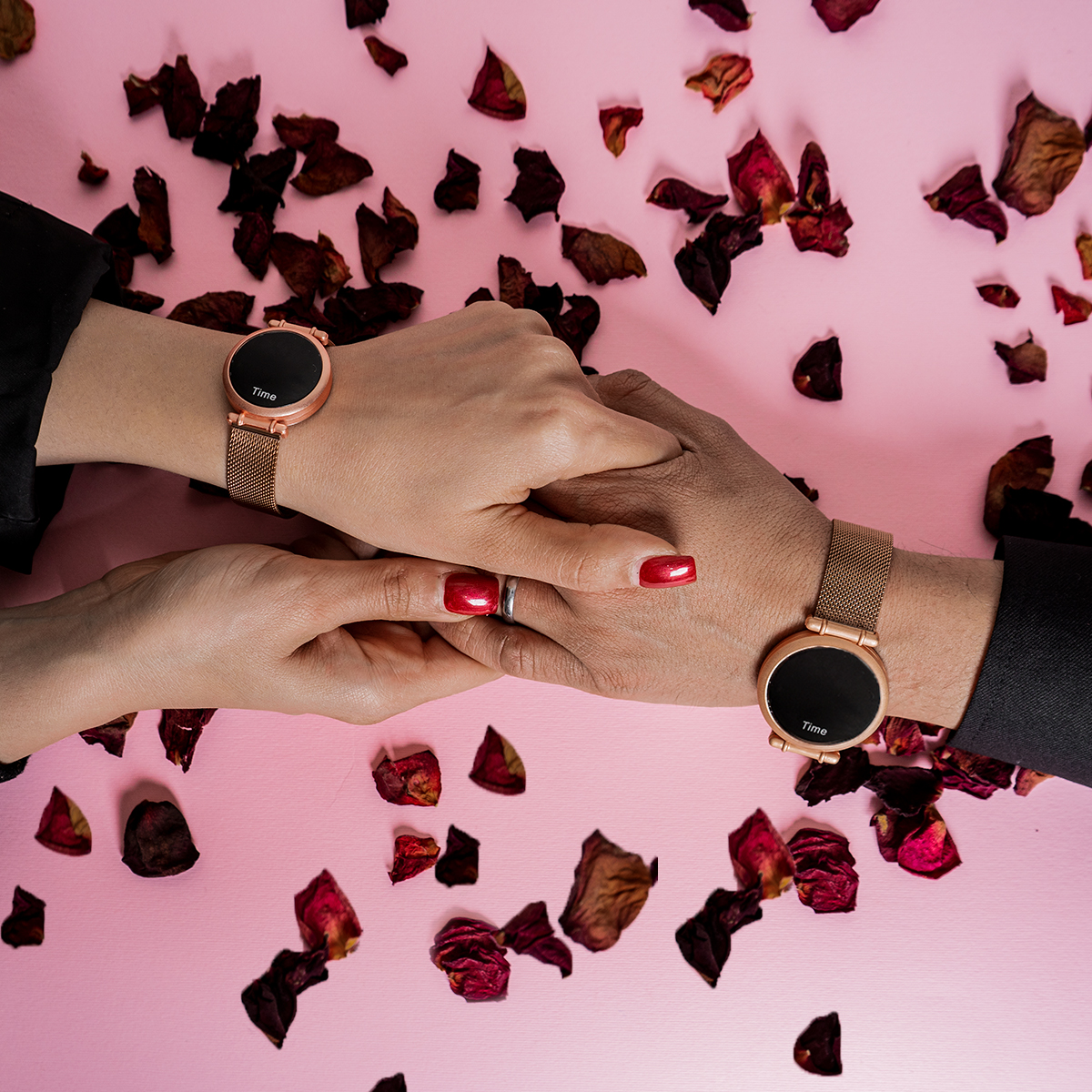 ست ساعت LED رزگلد مدل Wali