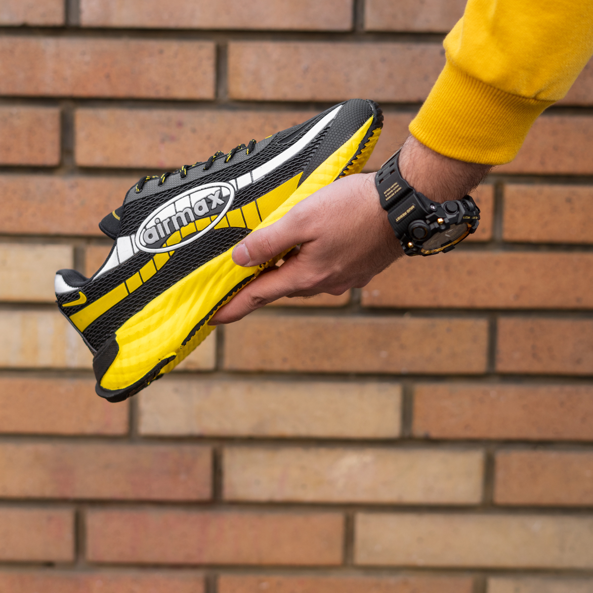 کفش ورزشی مشکی زرد مردانه مدل Airmax