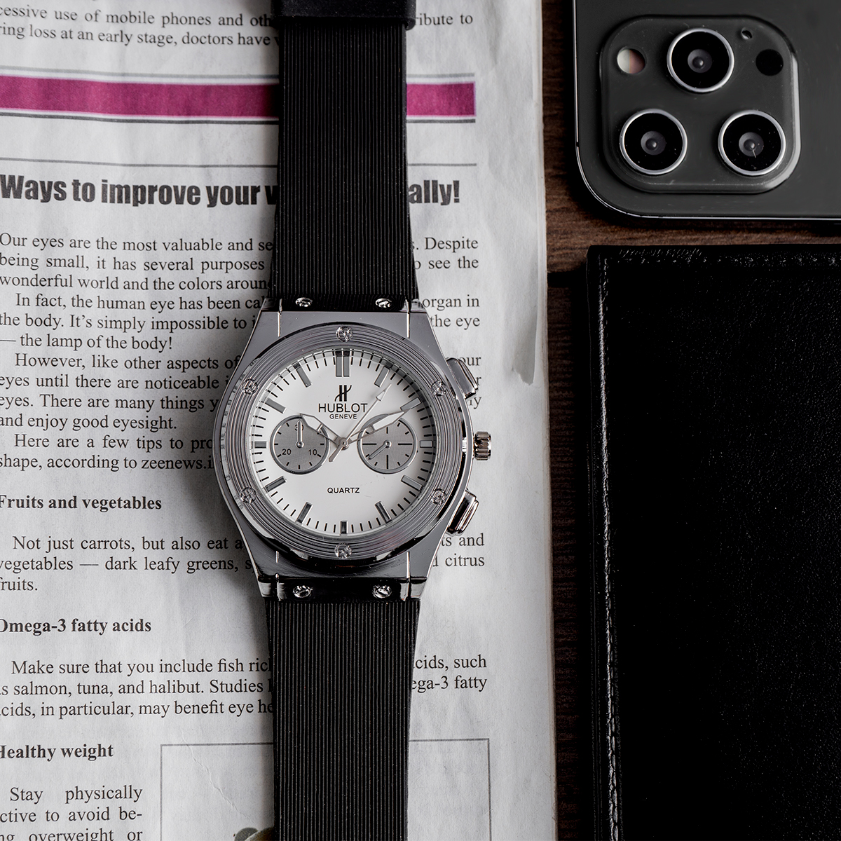 ساعت مچی Hublot نقره ای صفحه سفید مدل C70