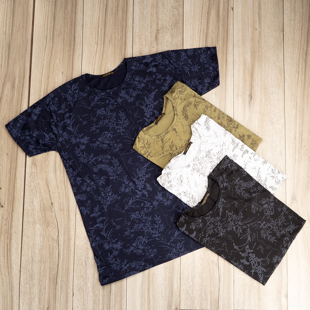 تیشرت مردانه طرح برگ سبز مدل Jeasen