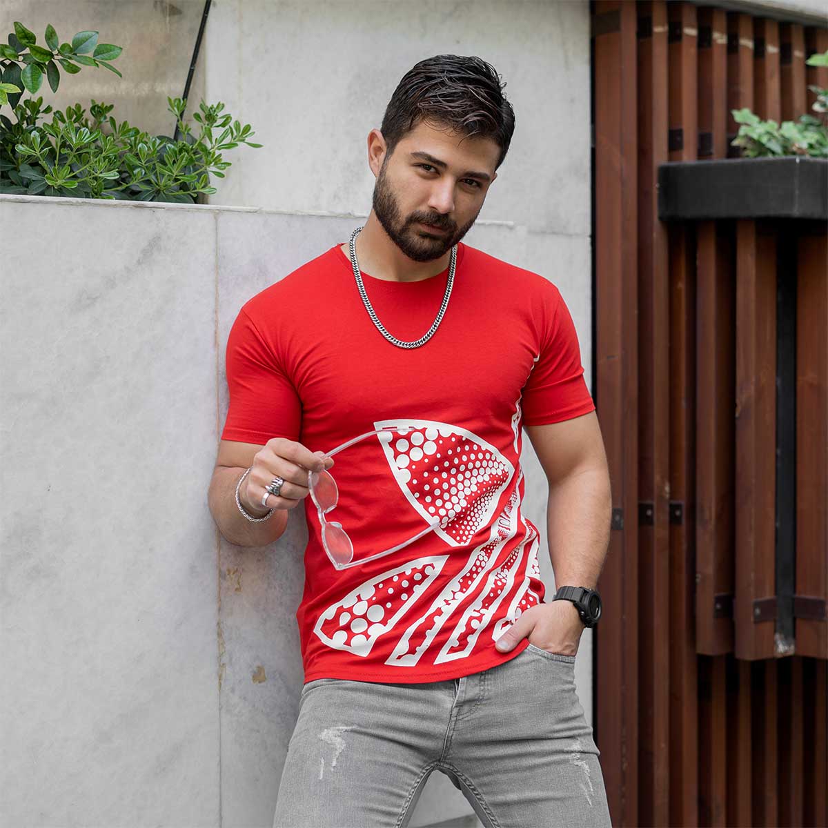 تیشرت آدیداس قرمز مردانه مدل TIVAL