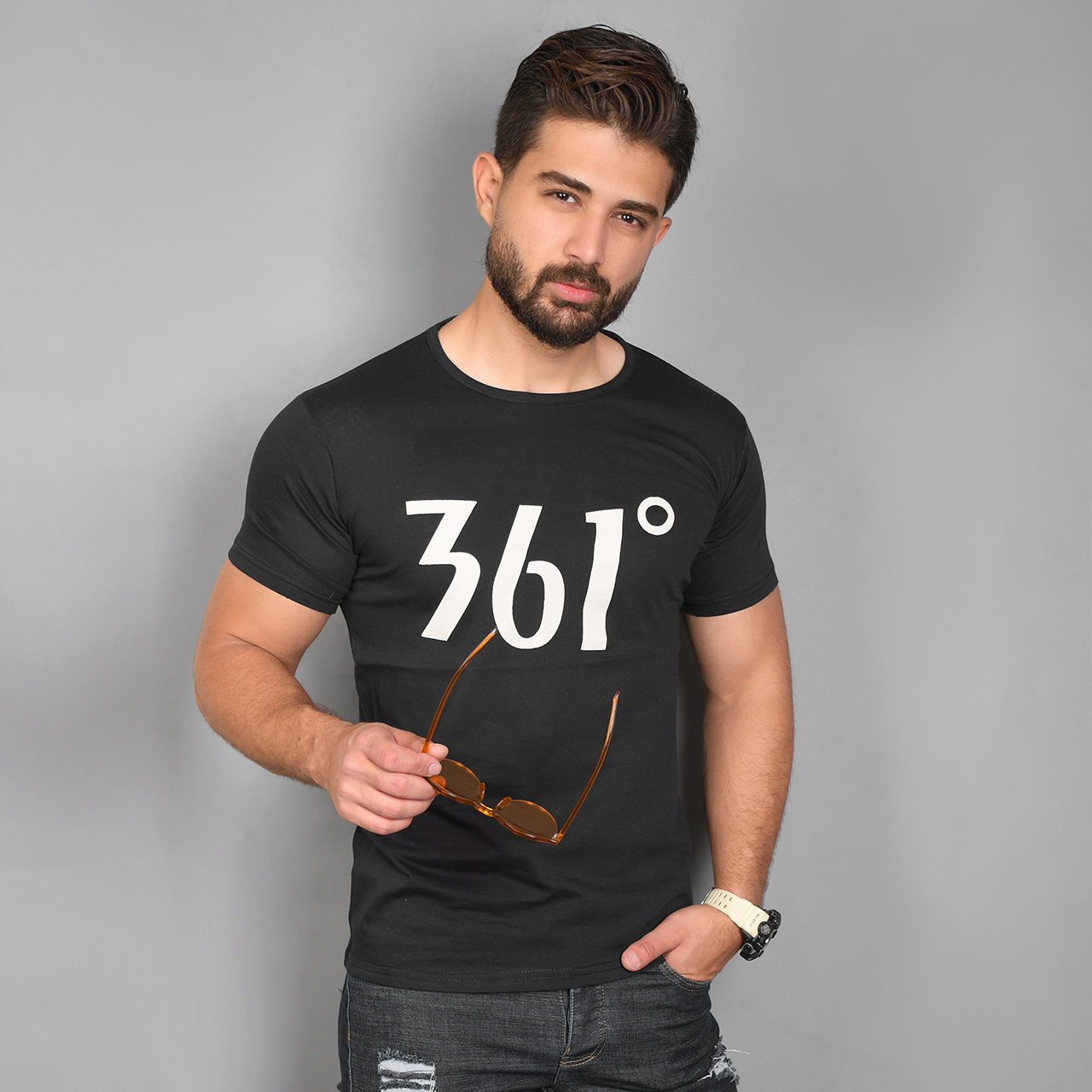 تیشرت مردانه مشکی (T) مدل 361