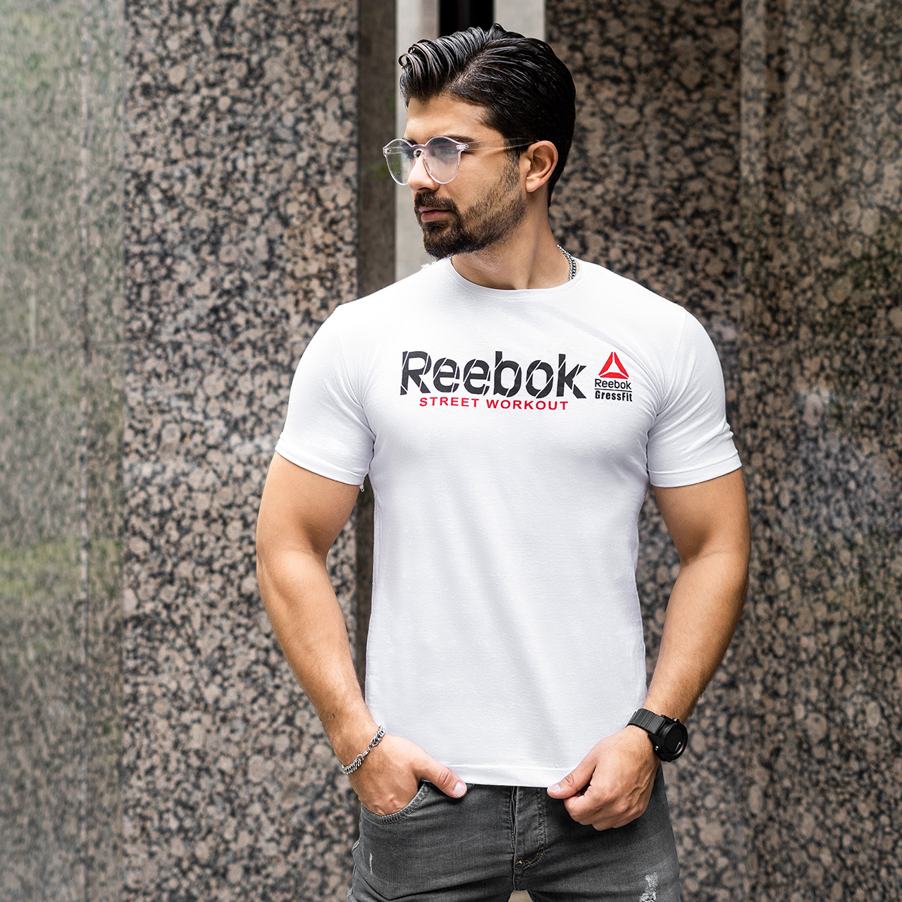 تیشرت ریبوک سفید مردانه مدل street