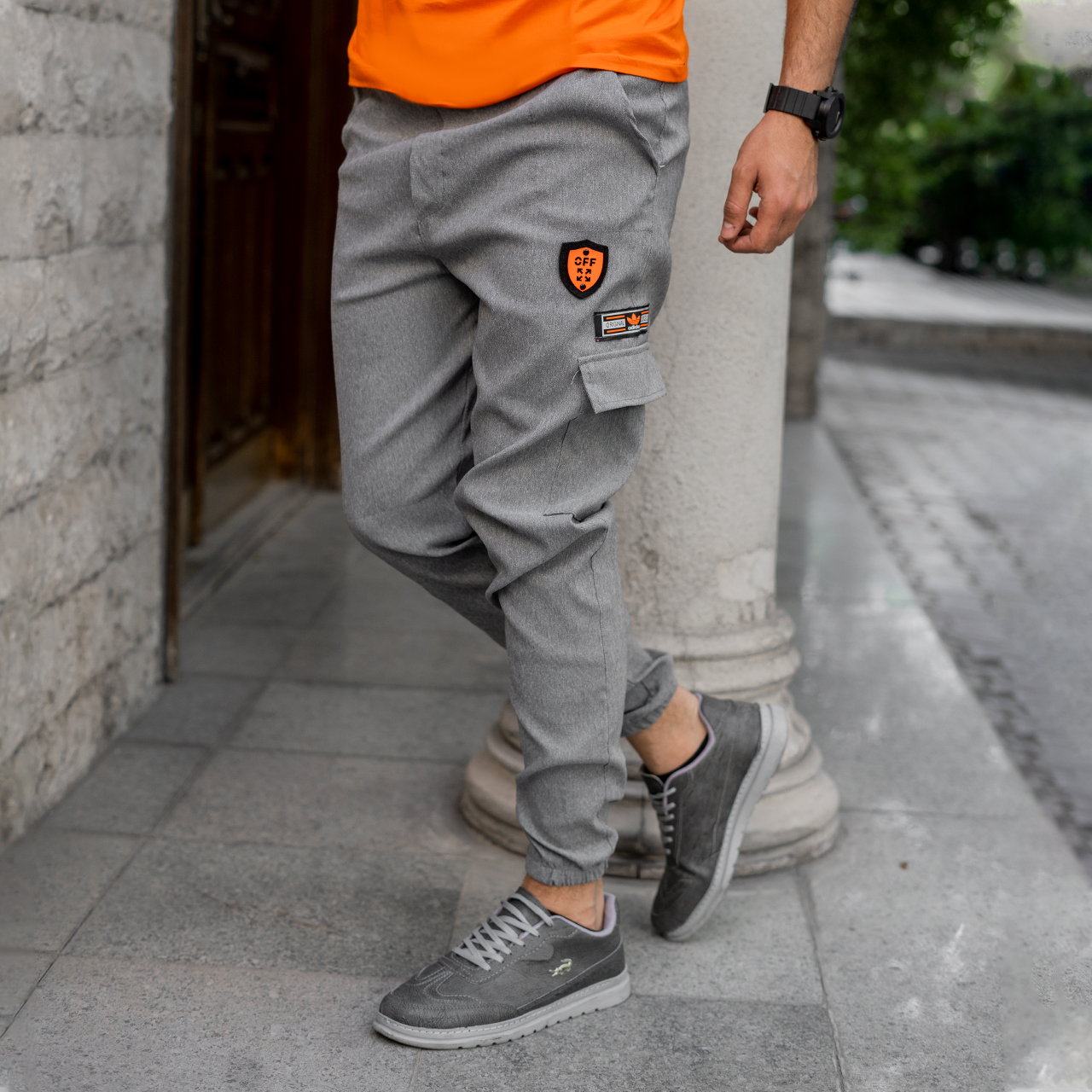 شلواراسلش مردانه طوسی روشن مدلRAYAN