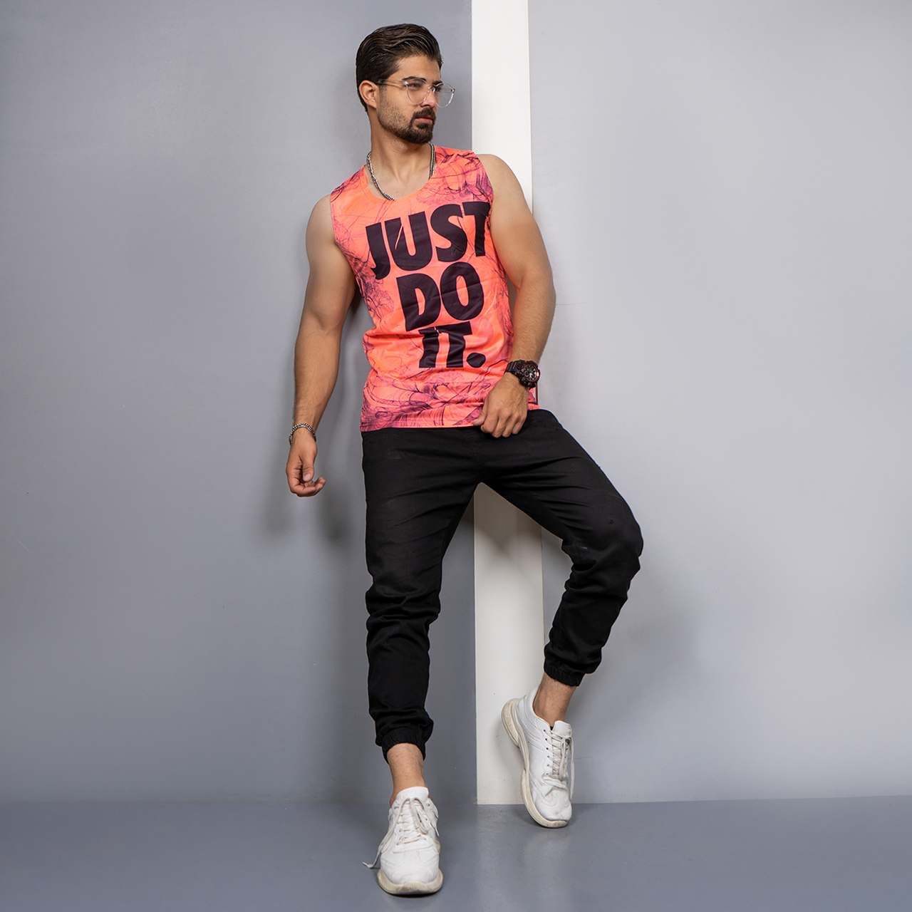 رکابی(T) مردانه صورتی مدل JDI