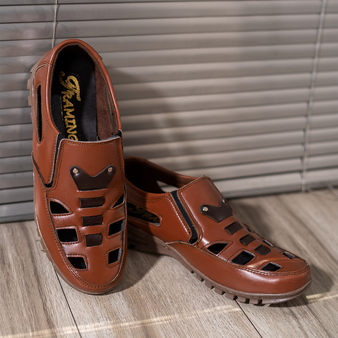 صندل مردانه قهوه ای مدل Mahram