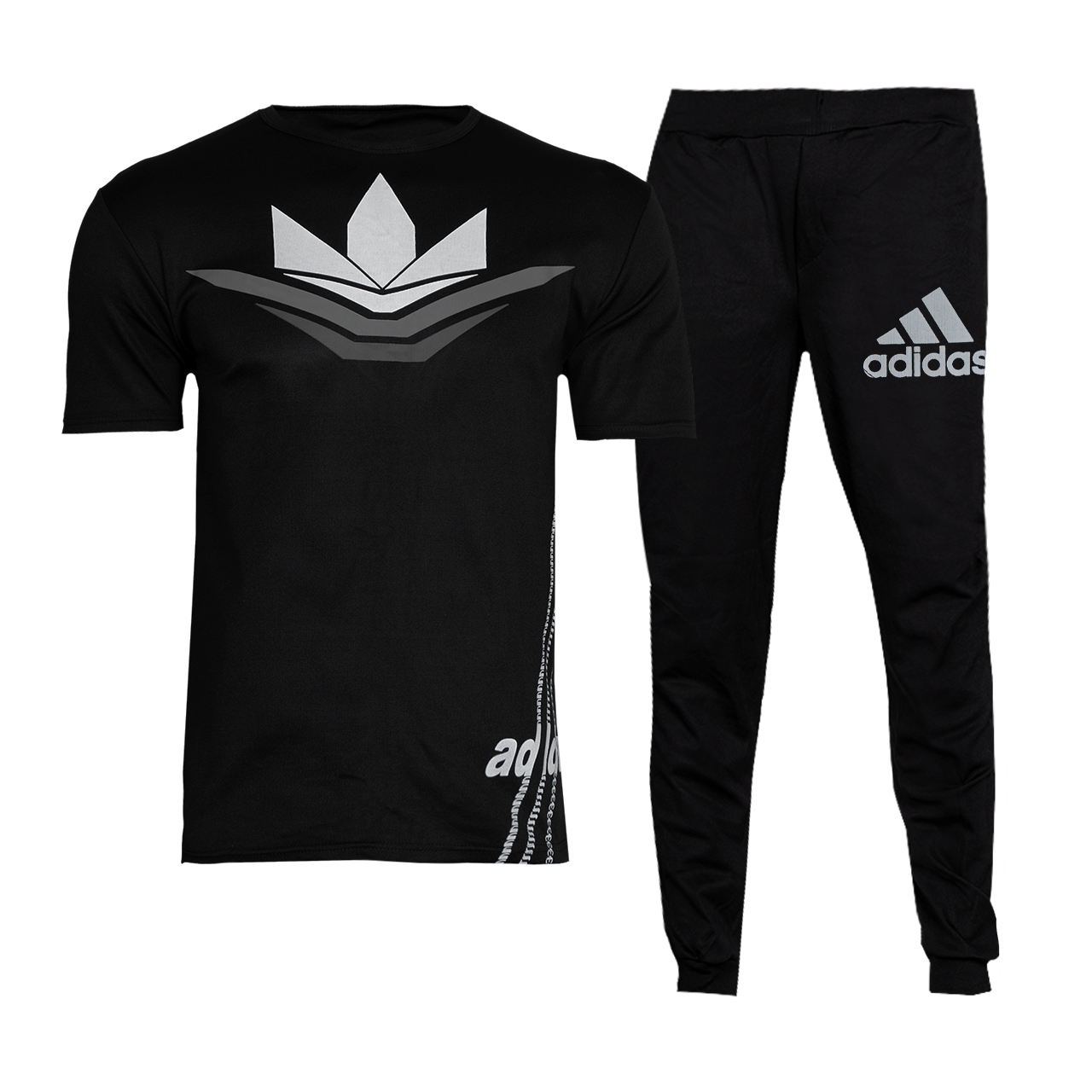 ست تیشرت شلوار آدیداس مشکی مدل Diamond