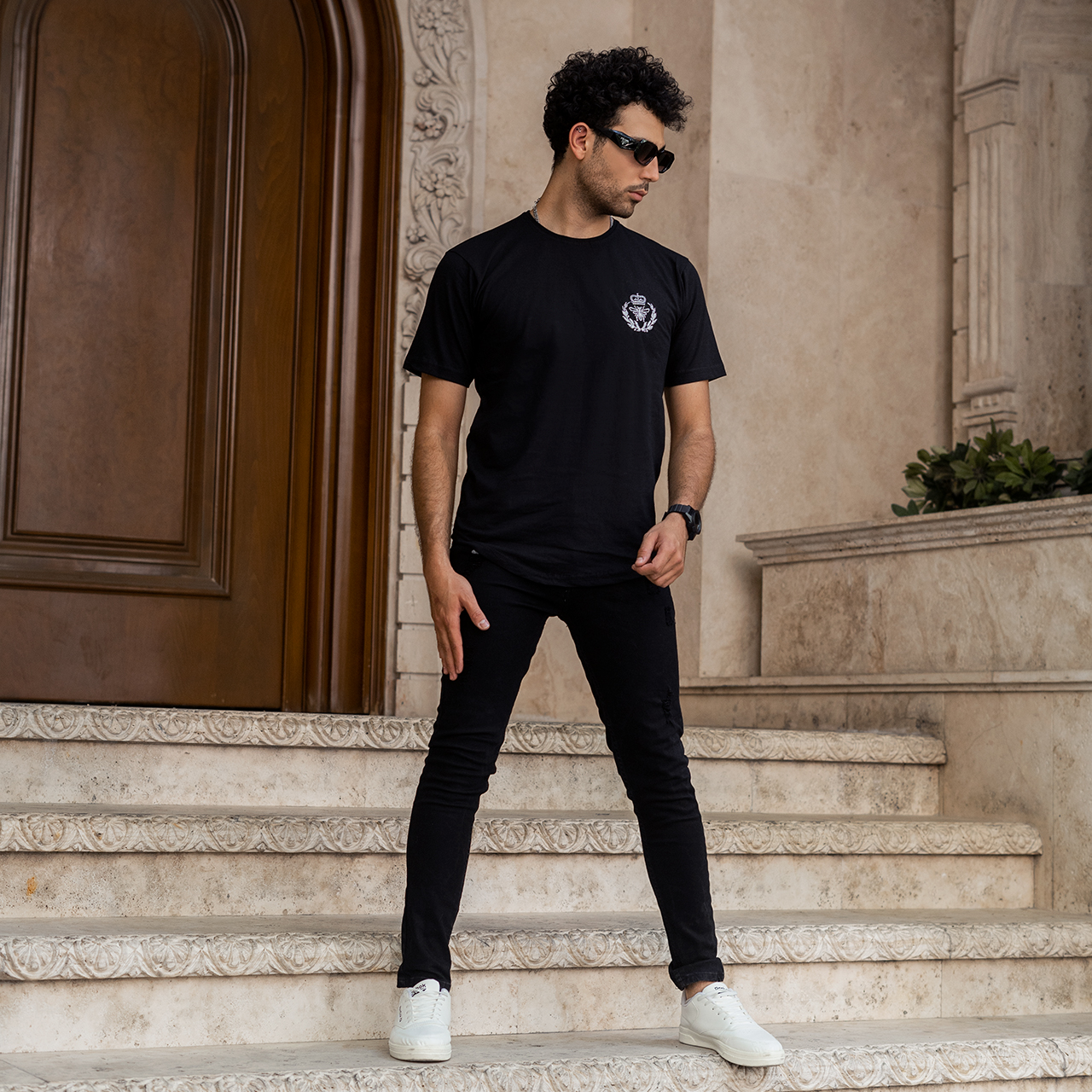 تیشرت مشکی مردانه مدل Farhan