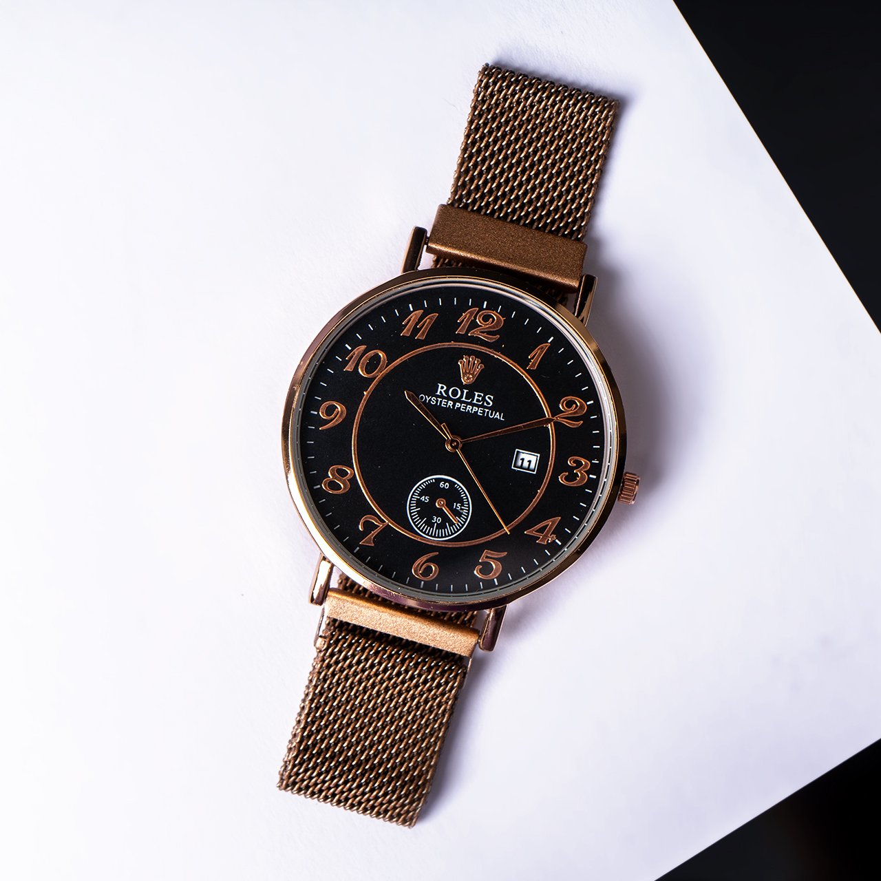 ساعت طرح رولکس رزگلد مدل Bavan