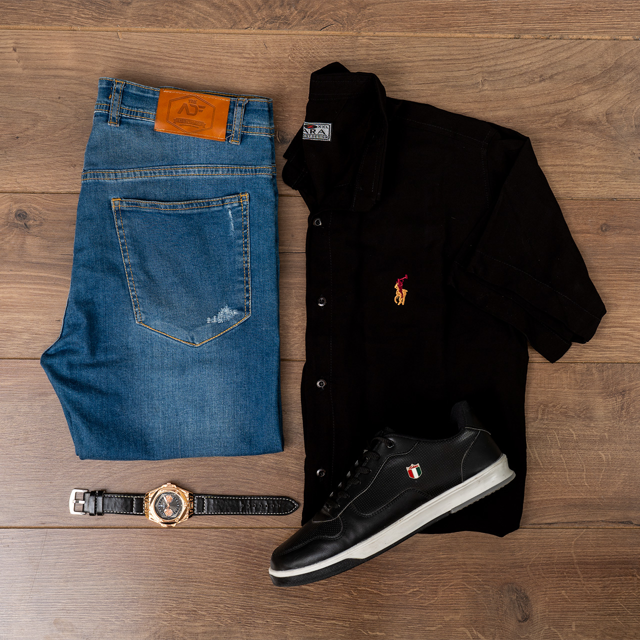 پیراهن Polo مشکی مردانه مدل W99