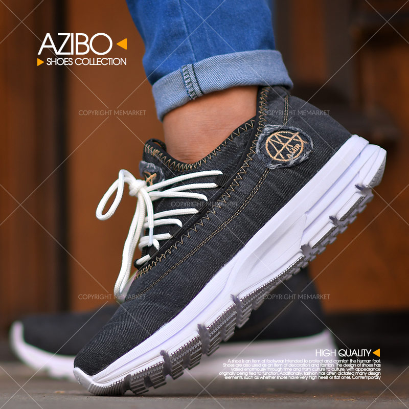 کفش مردانه AZIBO طرح جین مشکی