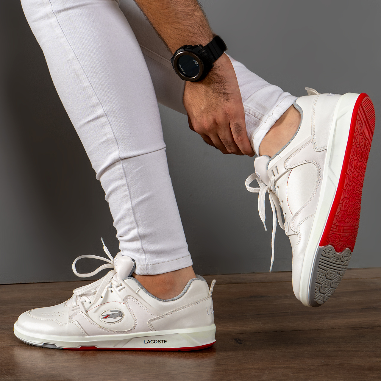 کفش تخت مردانه سفید Lacoste مدل G92