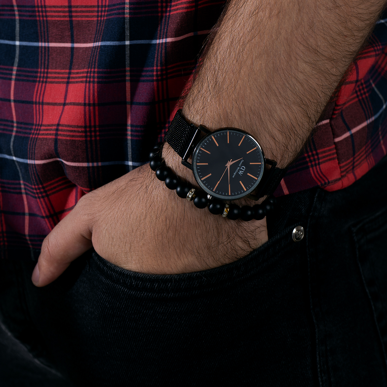 ساعت مچی مردانه مشکی مدل DW11