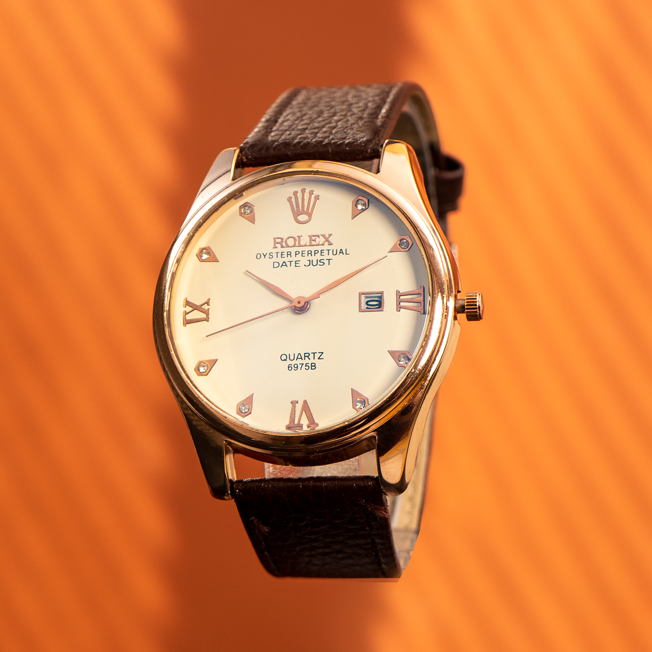 ساعت طرح رولکس قهوه ای مدل RX90