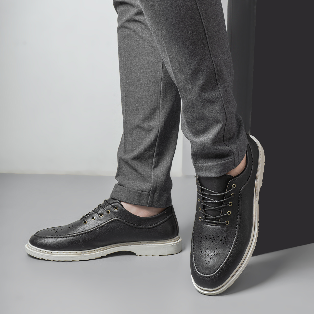 کفش تخت مشکی مردانه مدل G623