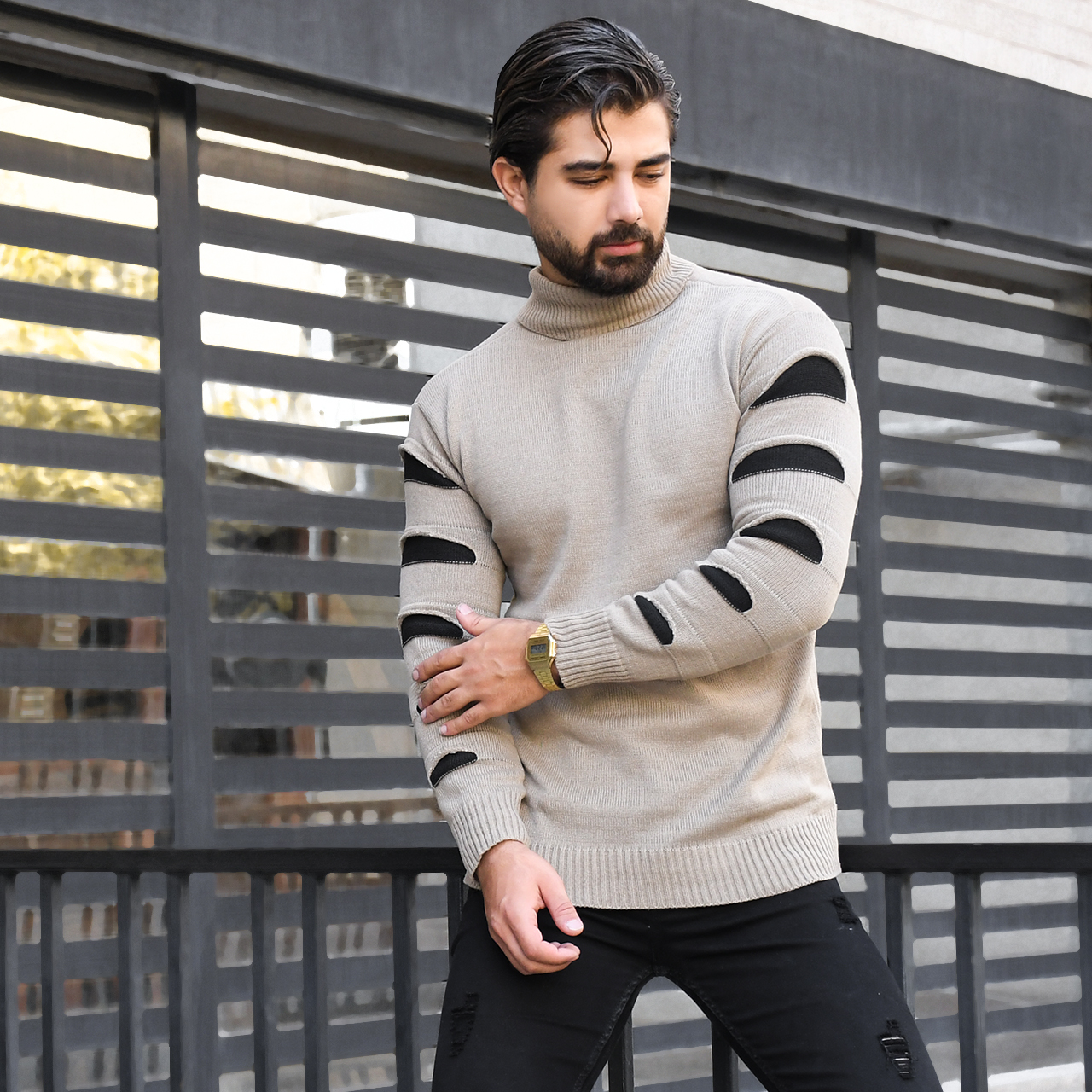 پلیوریقه اسکی کرم مشکی مردانه مدلQ10