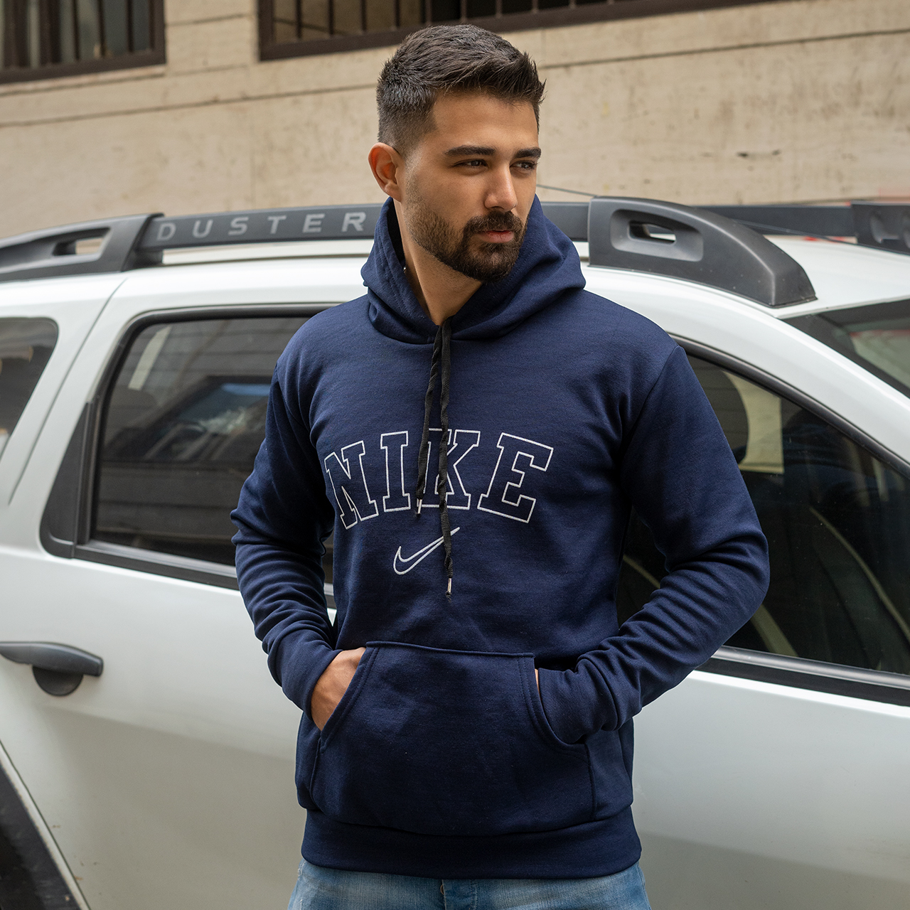 هودی مردانه نایک سرمه ای مدل TEMPA